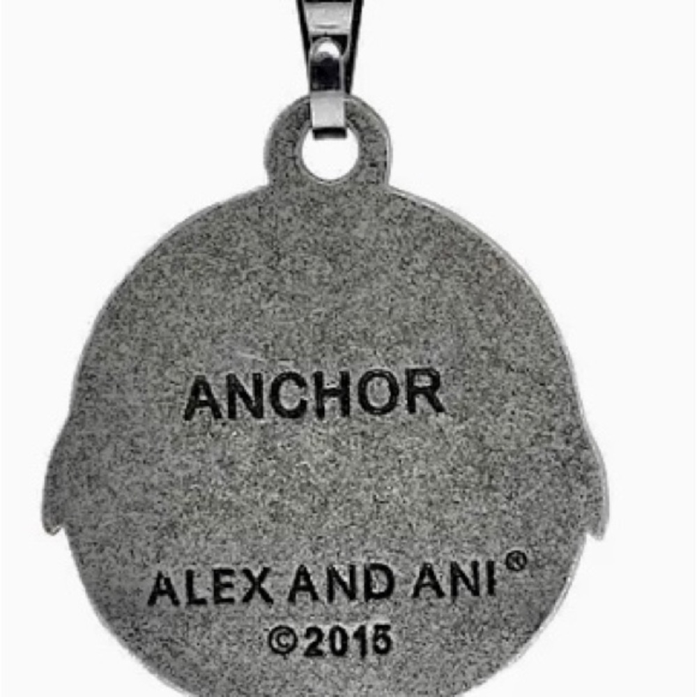 Anchor pendant adjustable necklace silver
